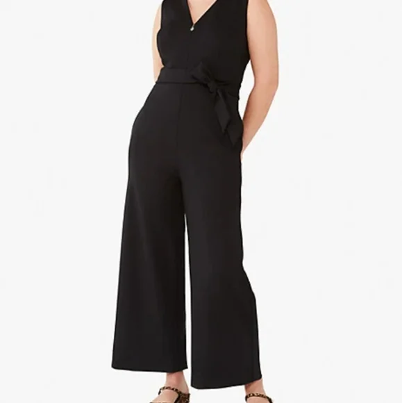 Zara Trafaluc Black ribbed stretch jumpsuit Size L - Picture 1 of 8